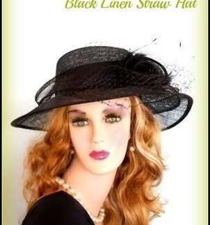 Black Straw Designer Hat For Spring Or Summer Time 7kgj