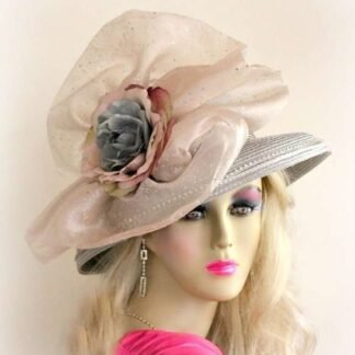 Kentucky Derby Hats, Silver Grey Formal Wedding Dress Hat, Hats For Horse Races, CoutureDesignerHats, NYFashionHats, Custom Millinery, Sofia