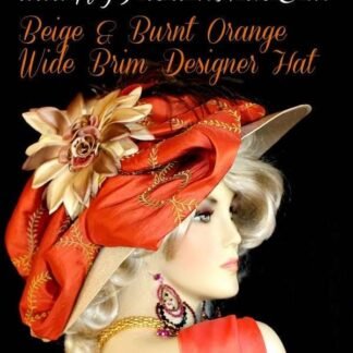 Ladies Beige Burnt Orange Designer Kentucky Derby Hat Ny Fashion Hats