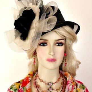 Ladies Black Ivory Special Occasion Wedding Hat, Women's Designer Hats