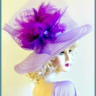Haute Couture Lavender Soft Purple Designer Hat For Women, Hats For Horse Races, Luxury Statement Wedding Bridal Hat, NYFashionHats Flo