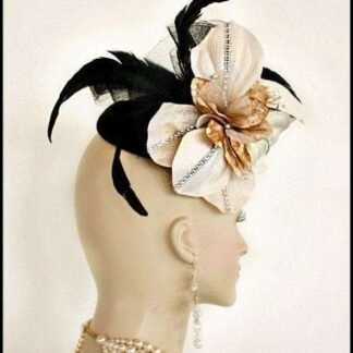 Black Champagne Taupe Beige Sinamay Straw Wedding Fascinator Cocktail Hat, Women's Kentucky Derby Hats, Spring Races
