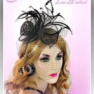 Kentucky Derby Hat, Hats For Horse Races, Wedding Fascinator Hairband Headband Hat, Black Cocktail Hats For Women, NYFashionHats, Eternal