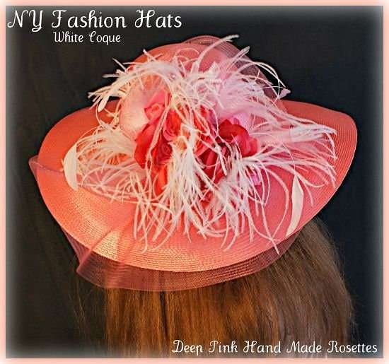 Violet Raspberry Pink Wide Brim Designer Dressy Fashion Ladies Hat 7ybt - Image 2