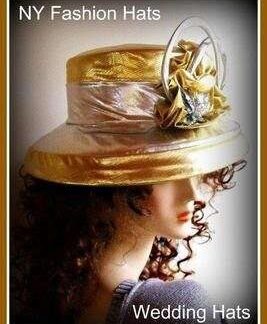 Gold Silver Designer Formal Hat, Hats For Weddings, Ny Fashion Hats