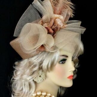 Hats Taupe Beige Pillbox Designer Fashion Church Hat, Ny Fashion Hats