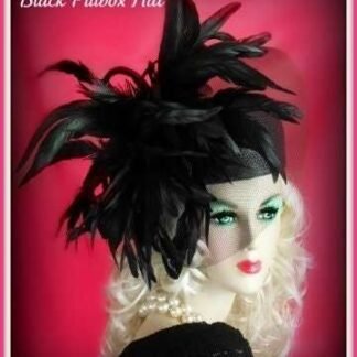 Haute Couture Statement Designer Hats For Women, Black Exotic Feather Pillbox Hat, Hats For Horse Races, NYFashionHats, Wedding Formal Hat