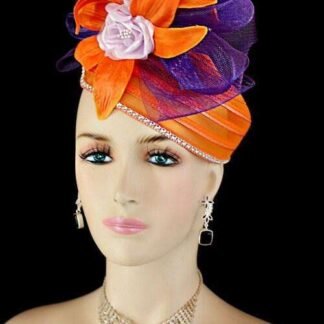 Women's Orange Lavender Purple Pillbox Hat, Cocktail Wedding Hat Fascinator, Kentucky Derby Hat, Hats For Horse Races, Spring Color Hat Y67D