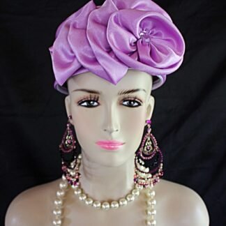 Pillbox Wedding Bridal Hat, Lavender Purple Satin Pillbox Formal Hat, Church Temple Hat, Mother Of The Bride Hat, NYFashionHats Cocktail Hat