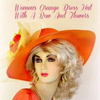 Haute Couture Orange Yellow Designer Statement Hat, Luxury Wedding Bridal Hat, Hats For Horse Races, NYFashionHats Custom Millinery, Sophia