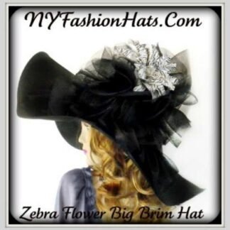 Haute Couture Designer Hats For Women, Black White Wide Brim Zebra Big Bow Luxury Statement Hat, NYFashionHats Millinery, Hats Horse Races