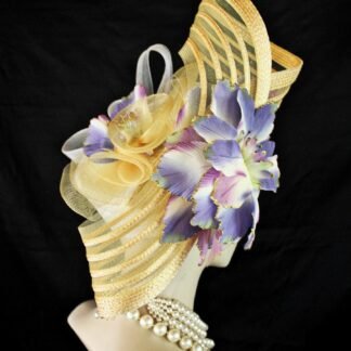 Avant Garde Gold Purple Designer Hats For Women By NY Fashion Hats