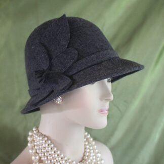 Charcoal Gray Winter Wool Dress Or Casual Hat, Couture Designer Hats, Hats For Sabbath, Church Hats, Trendy Hat, NY Fashion Hats Millinery