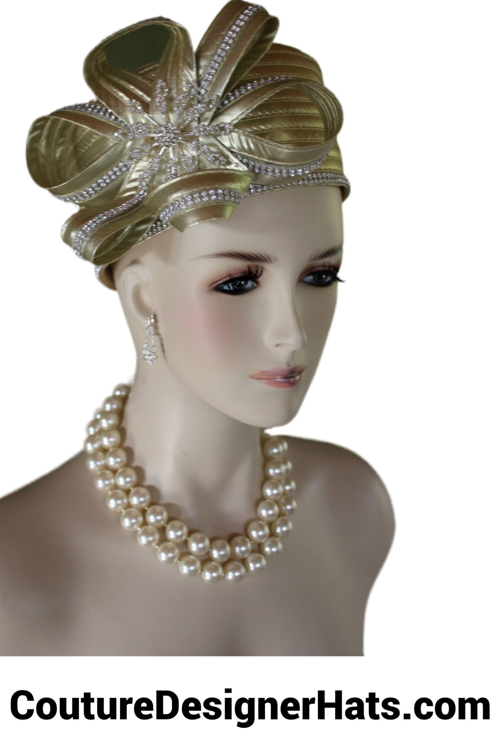 Metallic Gold Satin Pillbox Hat For Women, Mother Of The Bride Headpiece, NY Fashion Hats, Formal Church Sabbath Dress Hat, Designer Hat - Image 10