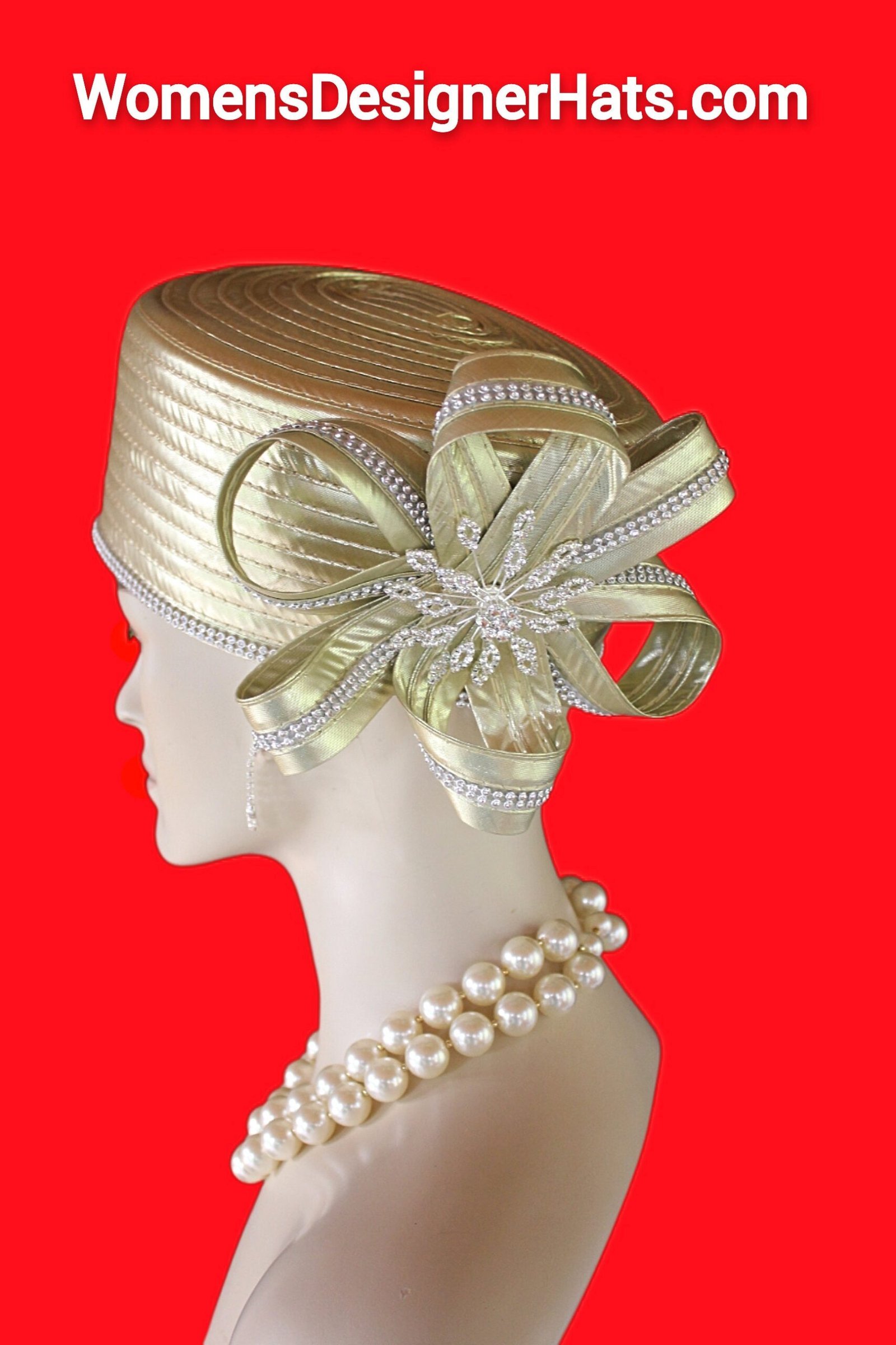 Metallic Gold Satin Pillbox Hat For Women, Mother Of The Bride Headpiece, NY Fashion Hats, Formal Church Sabbath Dress Hat, Designer Hat - Image 7
