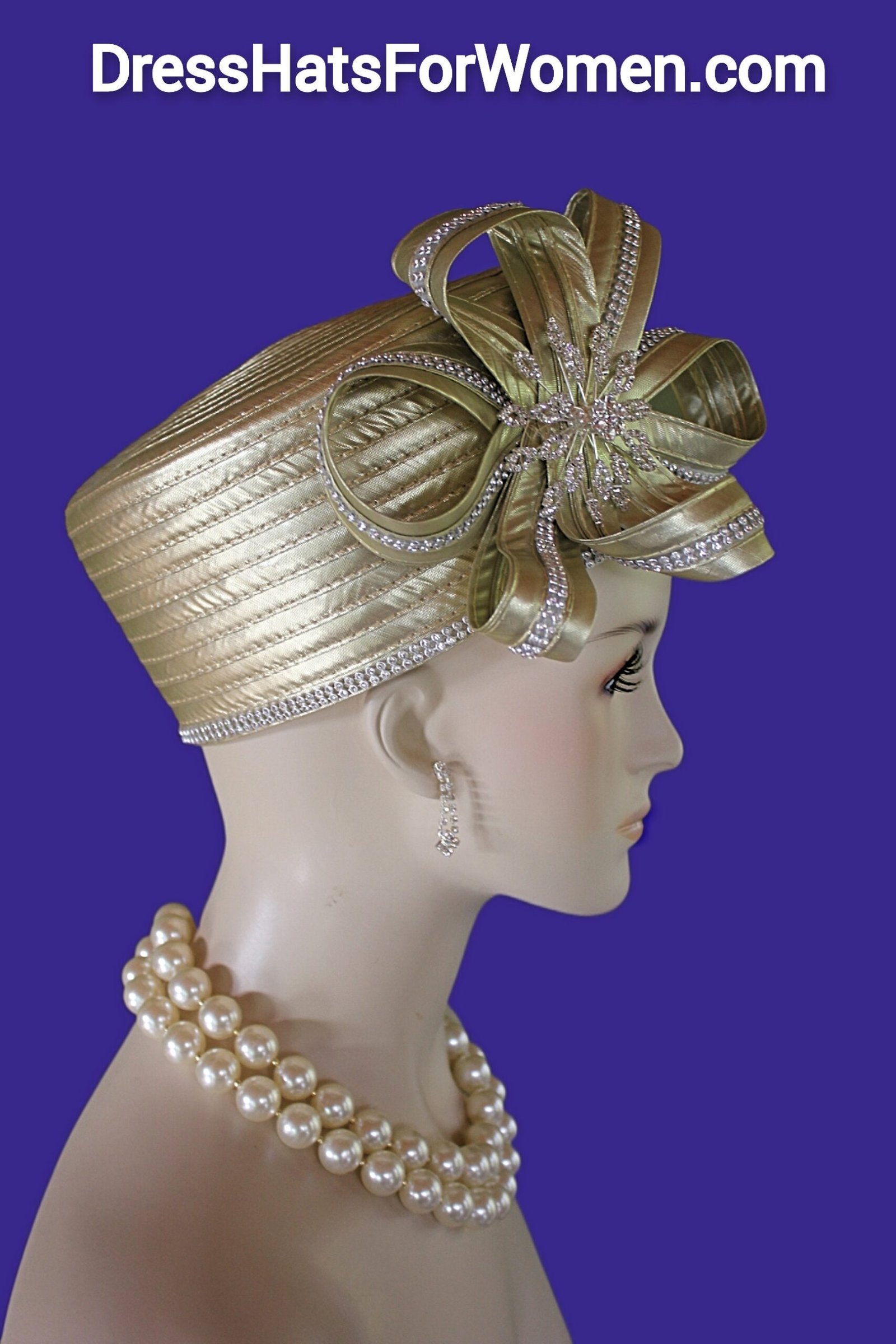Metallic Gold Satin Pillbox Hat For Women, Mother Of The Bride Headpiece, NY Fashion Hats, Formal Church Sabbath Dress Hat, Designer Hat - Image 8