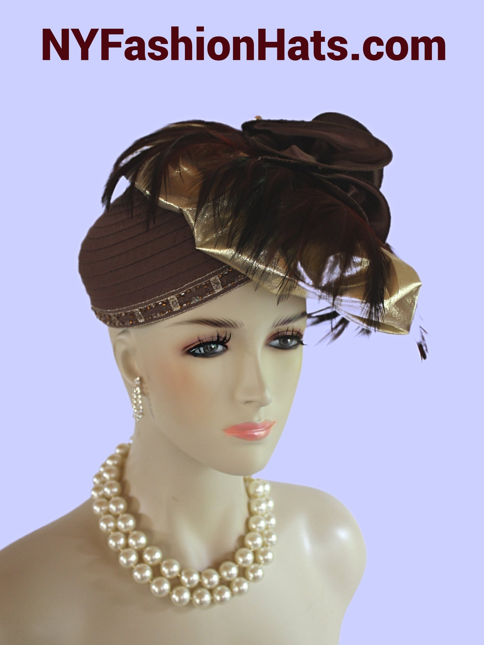 Women's Haute Couture Pillbox Brown Satin Hat, Avant Garde Hat Woman, Bridal Wedding Headpiece Formal Hat, NY Fashion Hats Millinery KH778 - Image 9