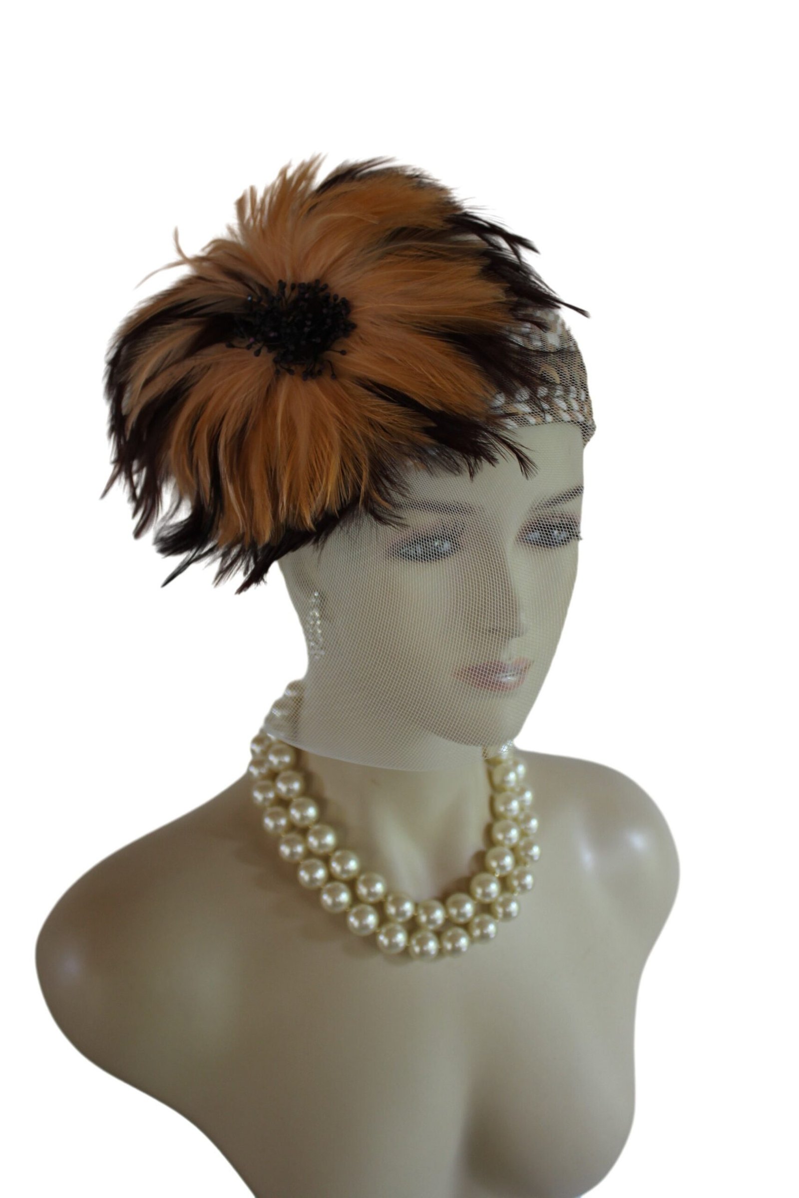 Avant Garde Hat NY Fashion Hats Millinery, Brown Winter Wool Pillbox Dress Hat, Haute Couture Cocktail Hat, Wedding Fascinator Bridal Bride - Image 8