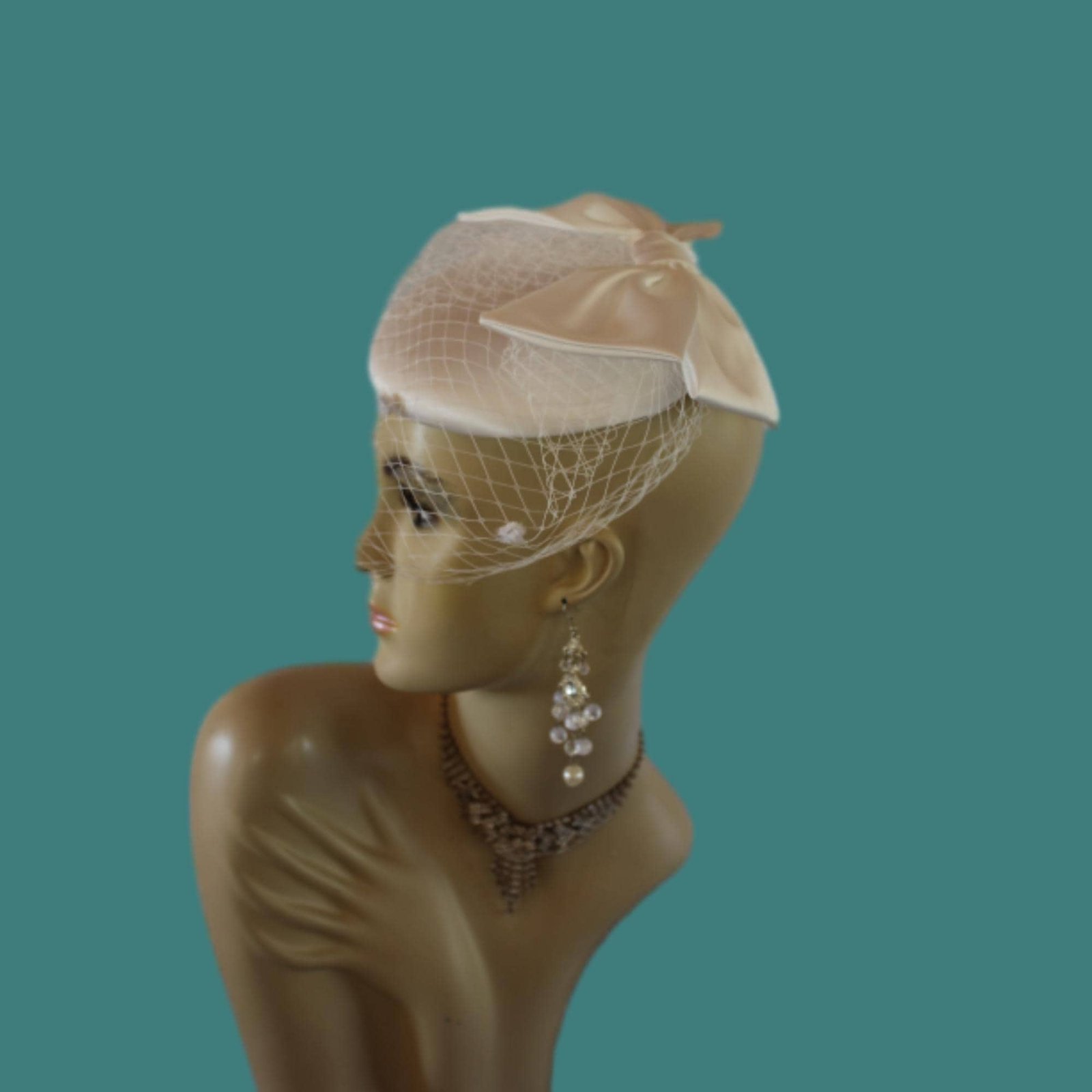 White Satin Pillbox Wedding Bridal Fascinator Headpiece, Hats With Veils, Cocktail Hats, Mother Of The Bride Millinery, Fashion Dress Hat - Image 8