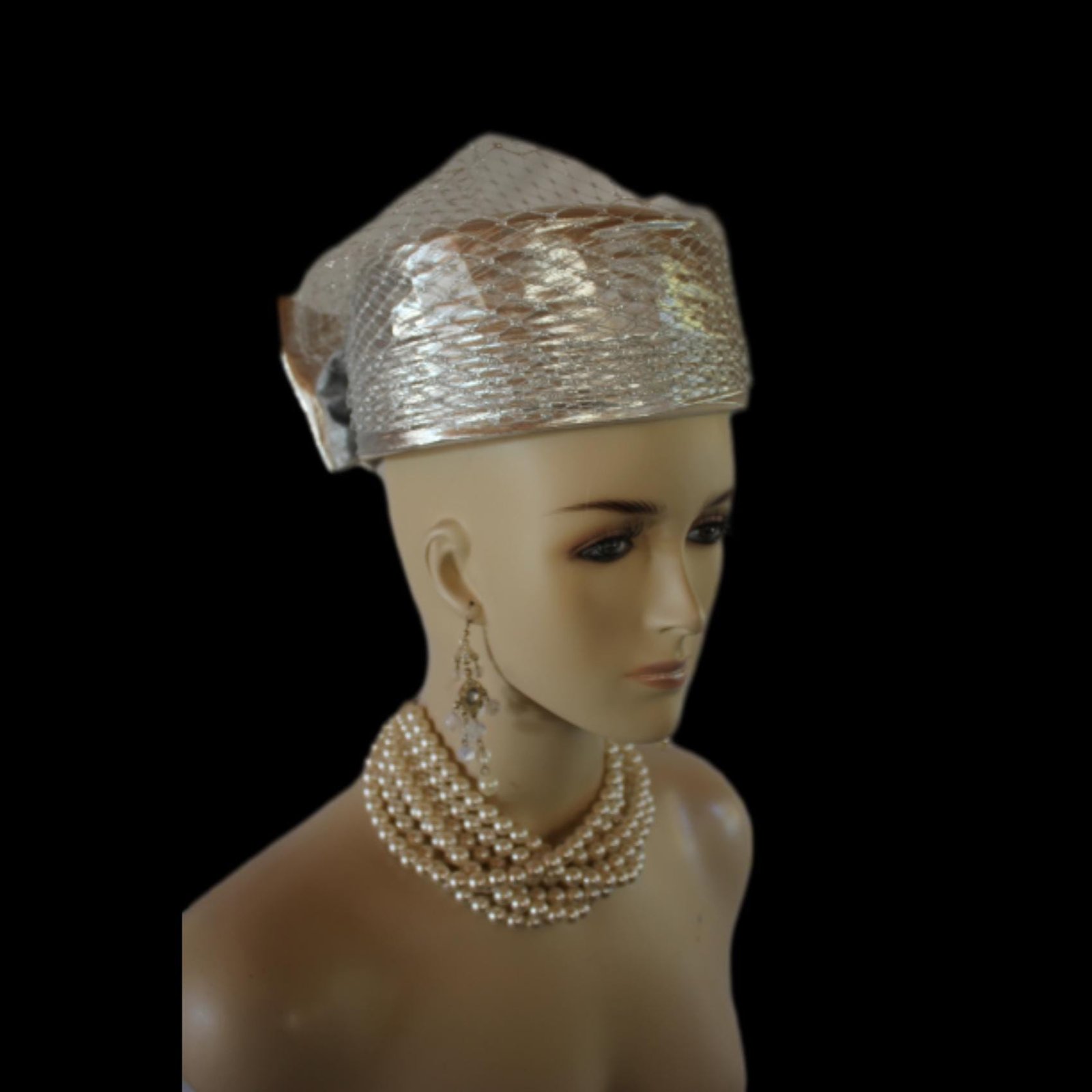 Metallic Silver Wedding Pillbox Bridal Hat, Formal Hats Brides, Church Dress Hat, NYFashionHats, CoutureDesignerHats, Mother Of The Bride - Image 10