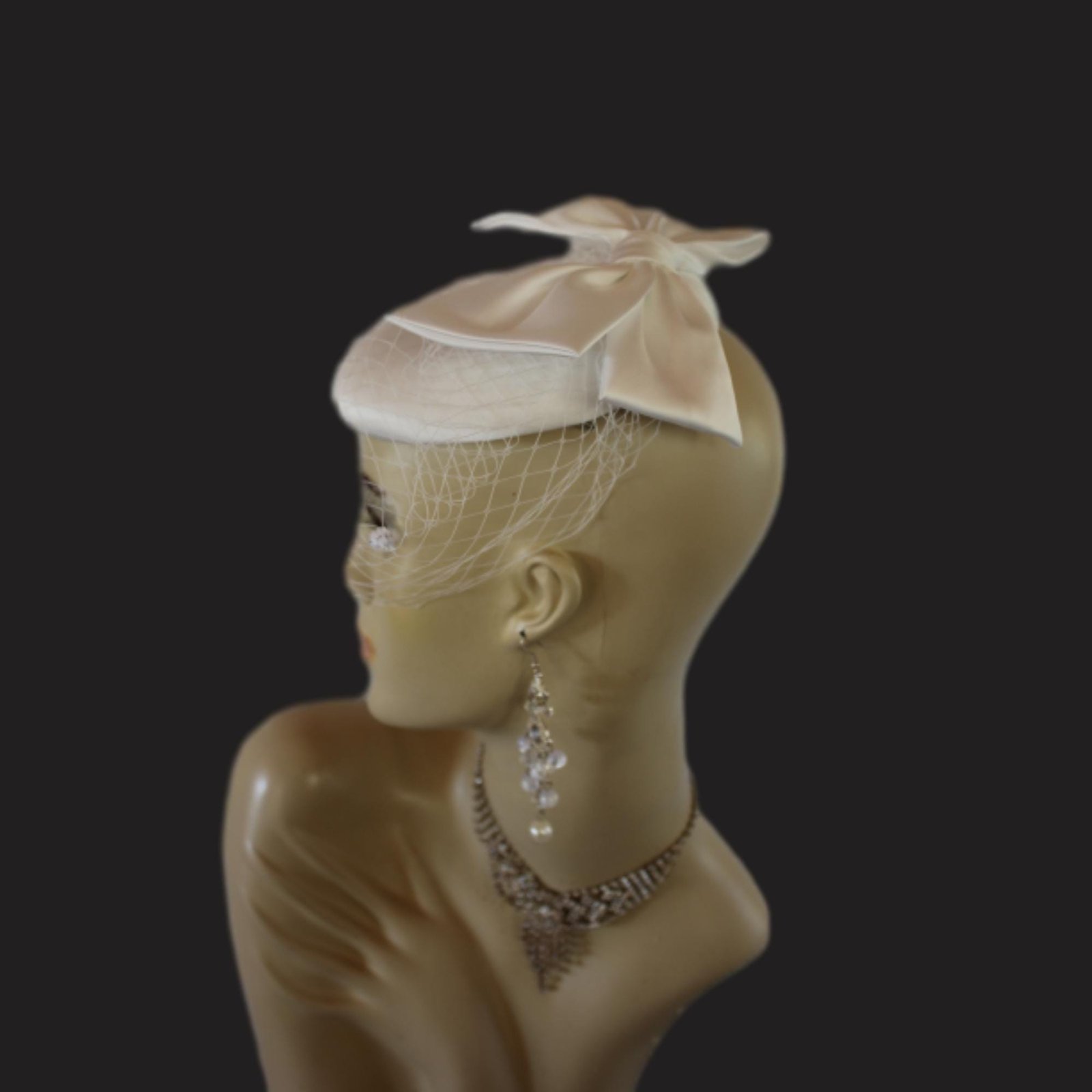 White Satin Pillbox Wedding Bridal Fascinator Headpiece, Hats With Veils, Cocktail Hats, Mother Of The Bride Millinery, Fashion Dress Hat - Image 10