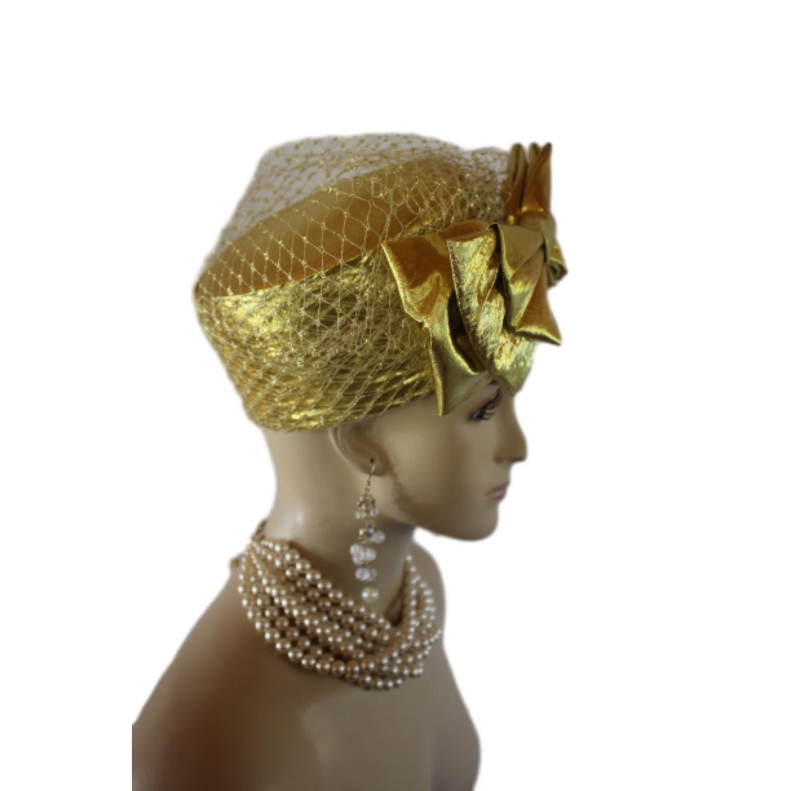 Metallic Gold Wedding Pillbox Bridal Hat, Formal Hats Brides, Church Dress Hat, NYFashionHats, CoutureDesignerHats, Mother Of The Bride Hat - Image 10