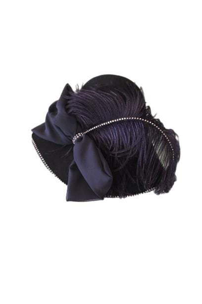 Haute Couture Feathered Black Winter Designer Hat Women, NY Fashion Hats Avant Garde Hat Headwear Millinery, Formal Dress Church Hat Races - Image 10