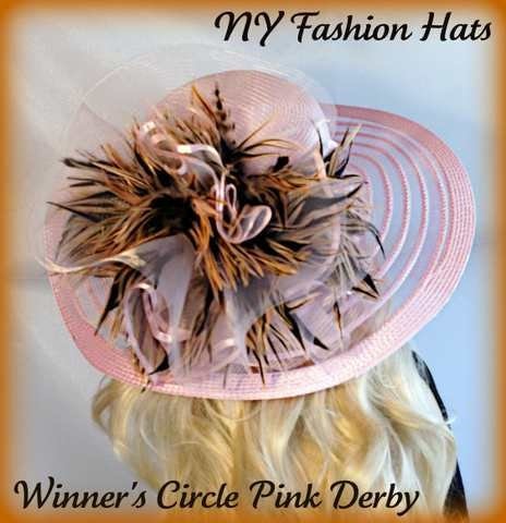 Haute Couture Hats Women, Avant Garde Dress Hat, Pink Big Brim Brown Beige Cheeta Leopard Hat, NY Fashion Hats, Wedding Church Designer Hat - Image 3