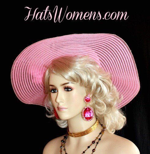 Women's Designer Hats, Pink White Kentucky Derby Hat, Hats For Horse Races, Church Hats, Custom Millinery Headwear Pearl, NYFashionHats - Image 2