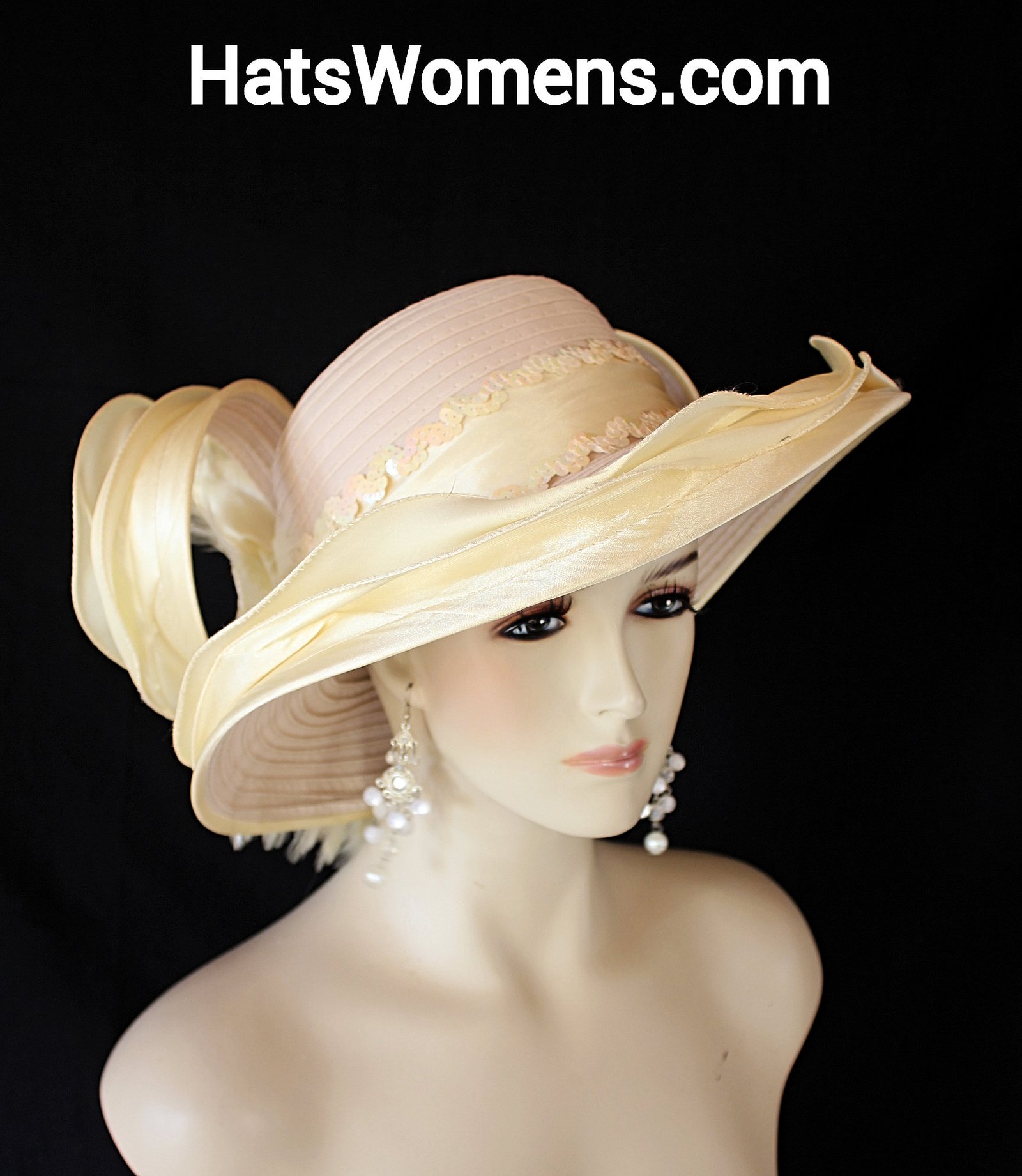 Banana Yellow Beige Satin Dress Hat Women, Haute Couture Avant Garde Designer Hat, Royal Ascot Hat, NYFashionHats, Formal Wedding Church Hat - Image 10