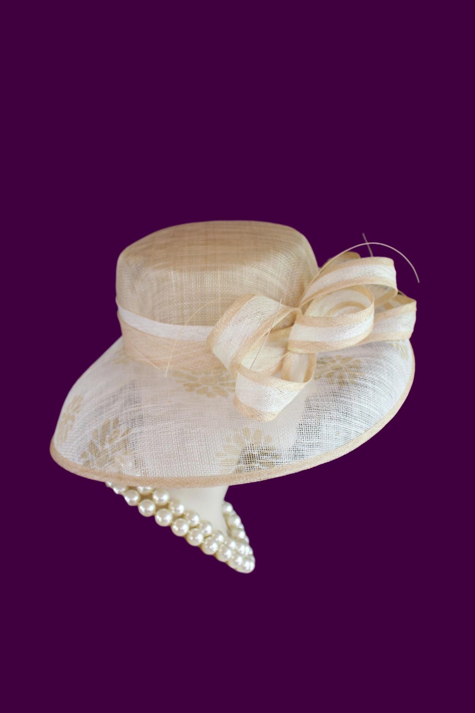 Beige Natural White Sinamay Straw Hat Women, Formal Wedding Dress Hat, Cruise Wear Sun Hat Vacation, Hats For Horse Races, NYFashionHats - Image 10