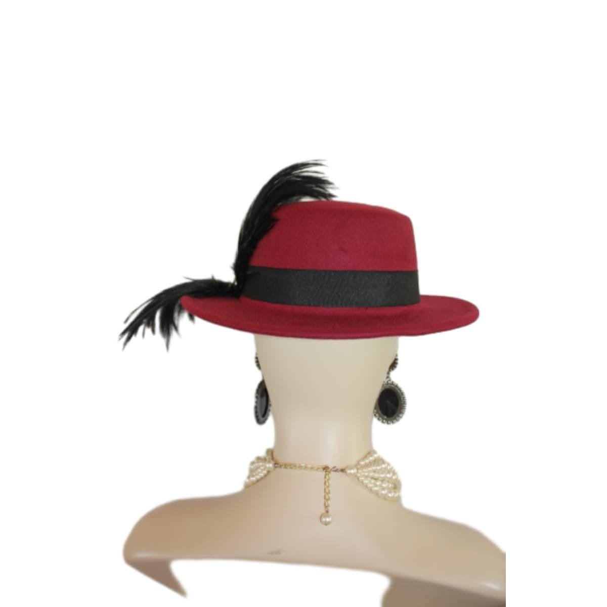 Burgundy Black Felt Bolero Gaucho Dress Hat, Boater Gondola Fedora Fashion Hat, Avant Garde Hat, Haute Couture Designer Hat, Wedding - Image 11