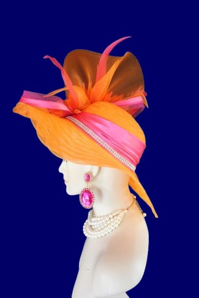 Orange Kentucky Derby Hats